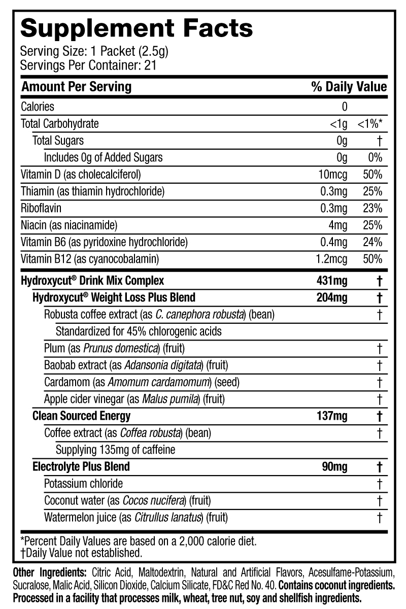Wildberry Flavor Supplement Facts