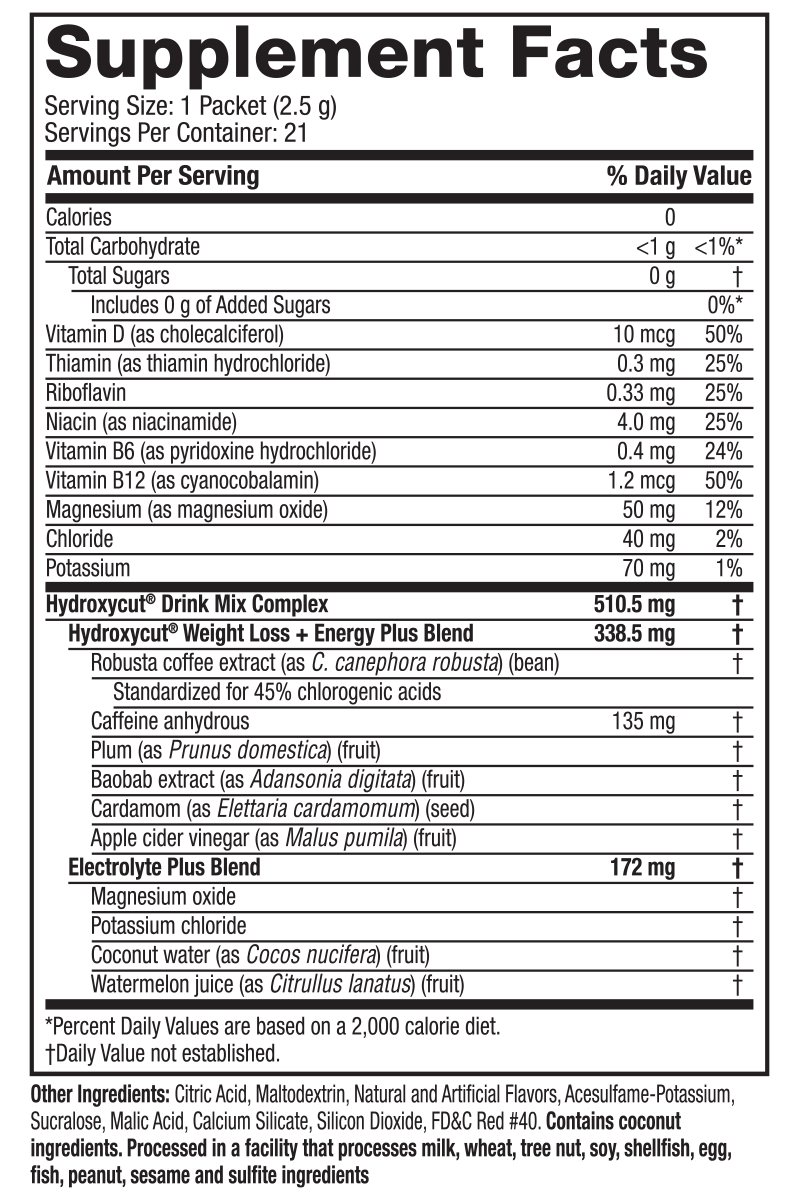 Wildberry Blast Supplment Facts