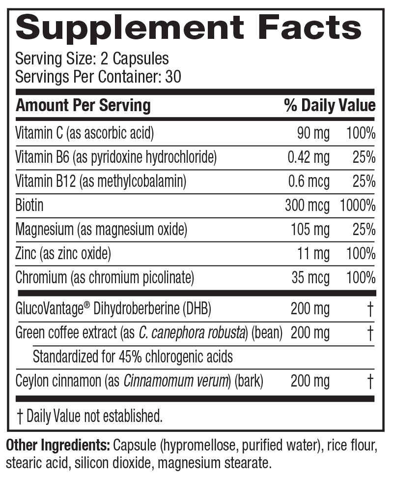 Hydroxycut Berberine Supplement Facts