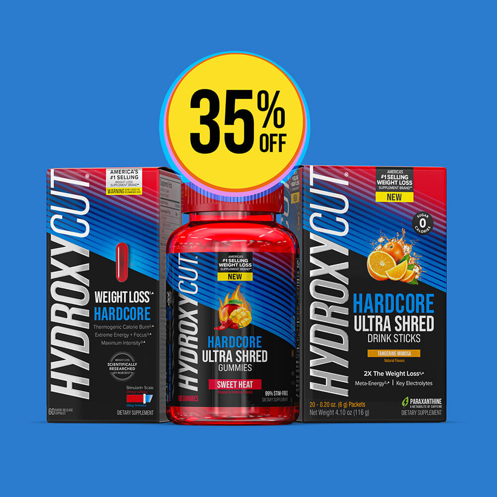 40% OFF SHRED BUNDLE: Hydroxycut Hardcore, Ultra Shred Gummies and Ultra Shred Drink Sticks