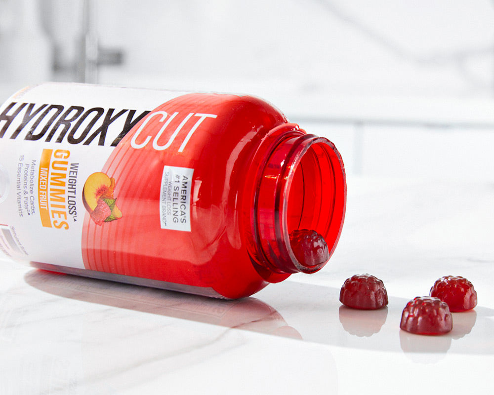 Open bottle of hydroxycut gummies