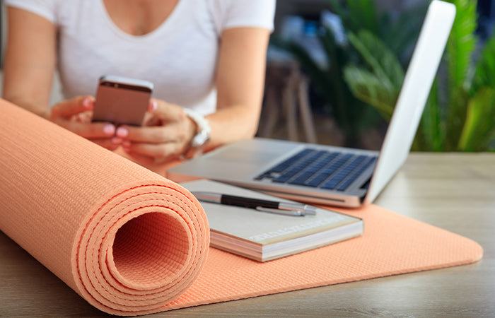 woman planning her workout